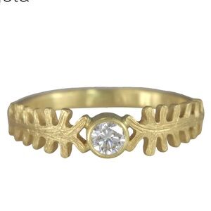 Fern Dell Diamond Solitaire Ring in solid 14k gold by Sarah Swell
